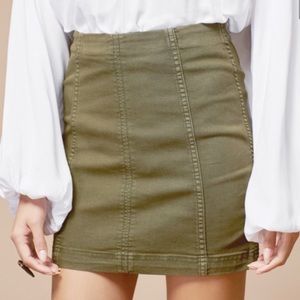NEW Free People Modern Femme Novelty Army Skirt